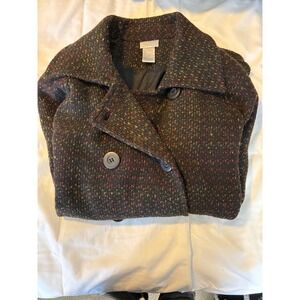 Spiegel Wool Blend Tweed Coat Jacket Double Breasted ‎ Size 10